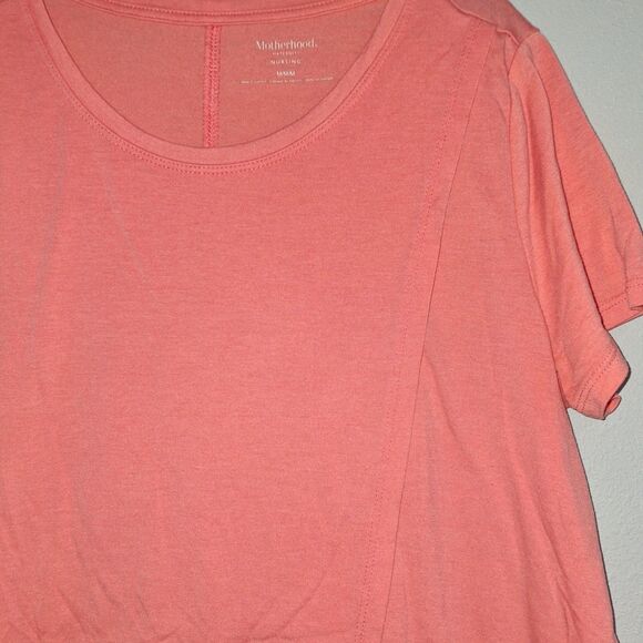 Motherhood Maternity Nursing Orange White Tulip Style Short Sleeve Tshirt Size M - Picture 6 of 10